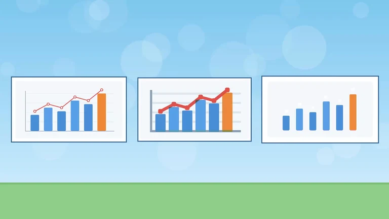 資料のグラフの画像が3つ並ぶ。2つ目は棒や線が太く、3つ目は棒が細く、線が消えかけている